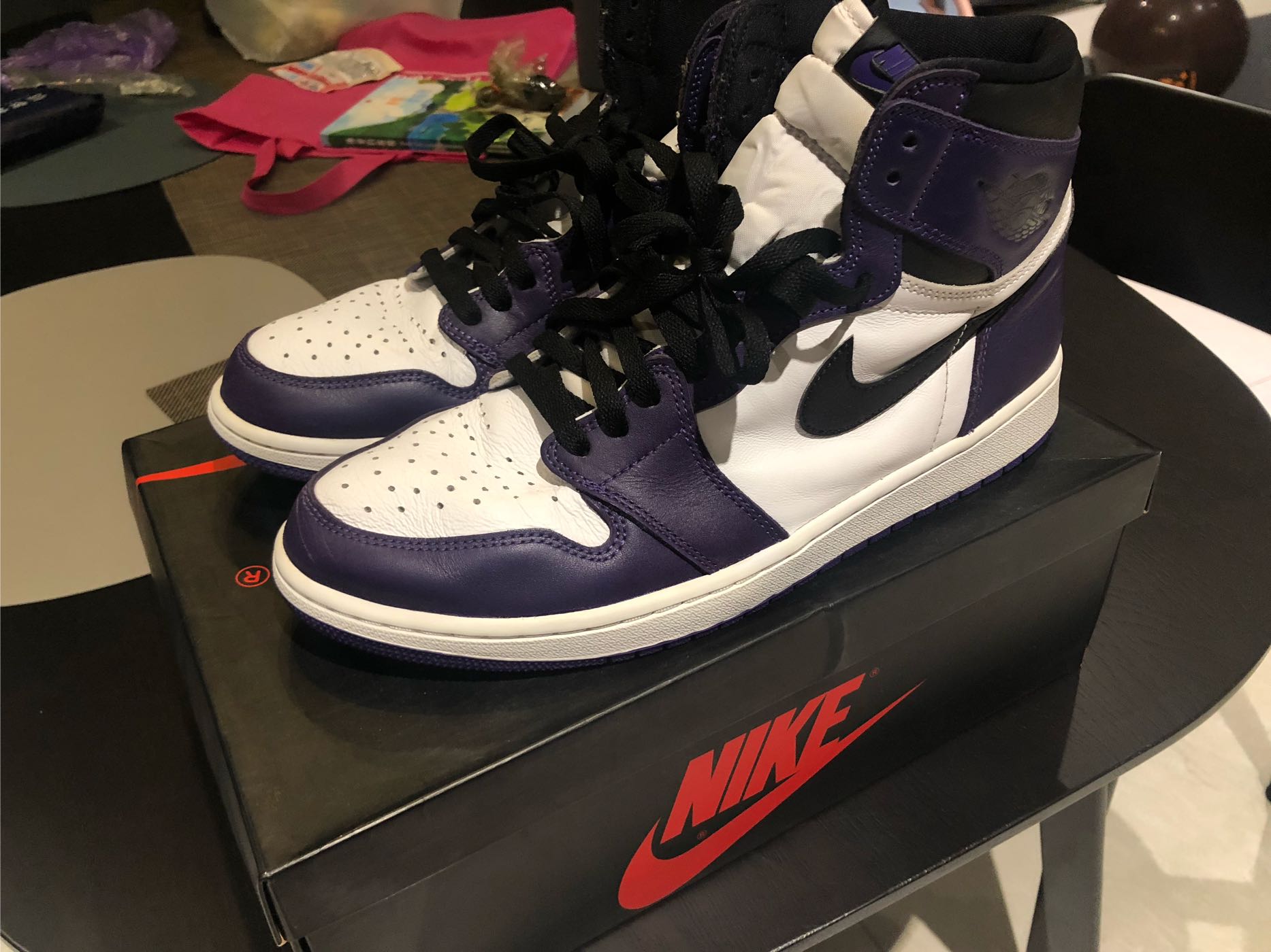 大腳專區Nike Air Jordan 1 High OG Court Purple 白紫555088-500 us