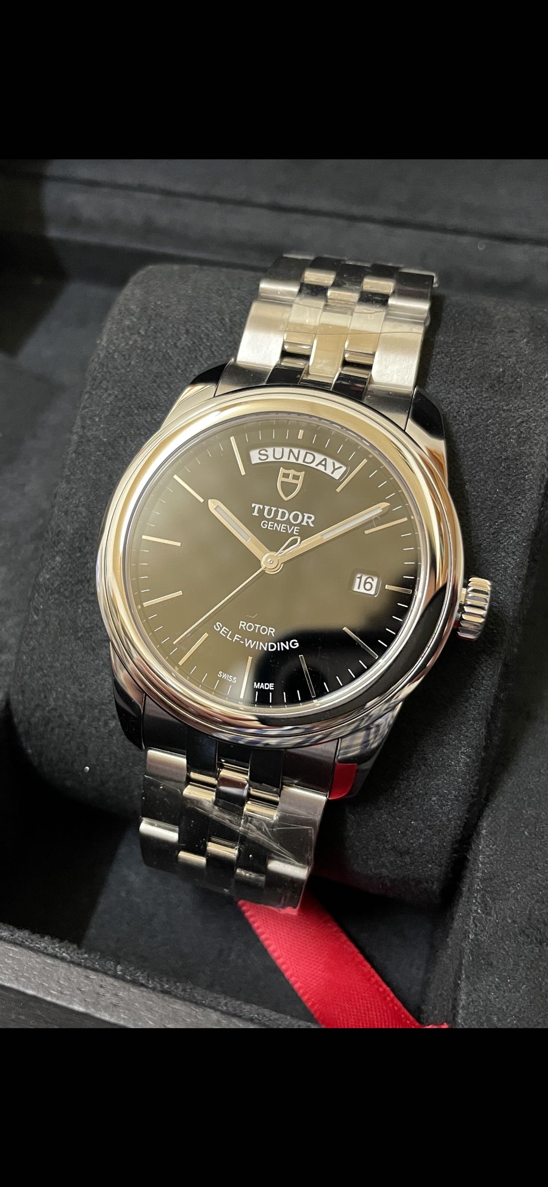 超美品 TUDOR GENEVE 黒文字盤 精度+5秒 不具合なし - 時計