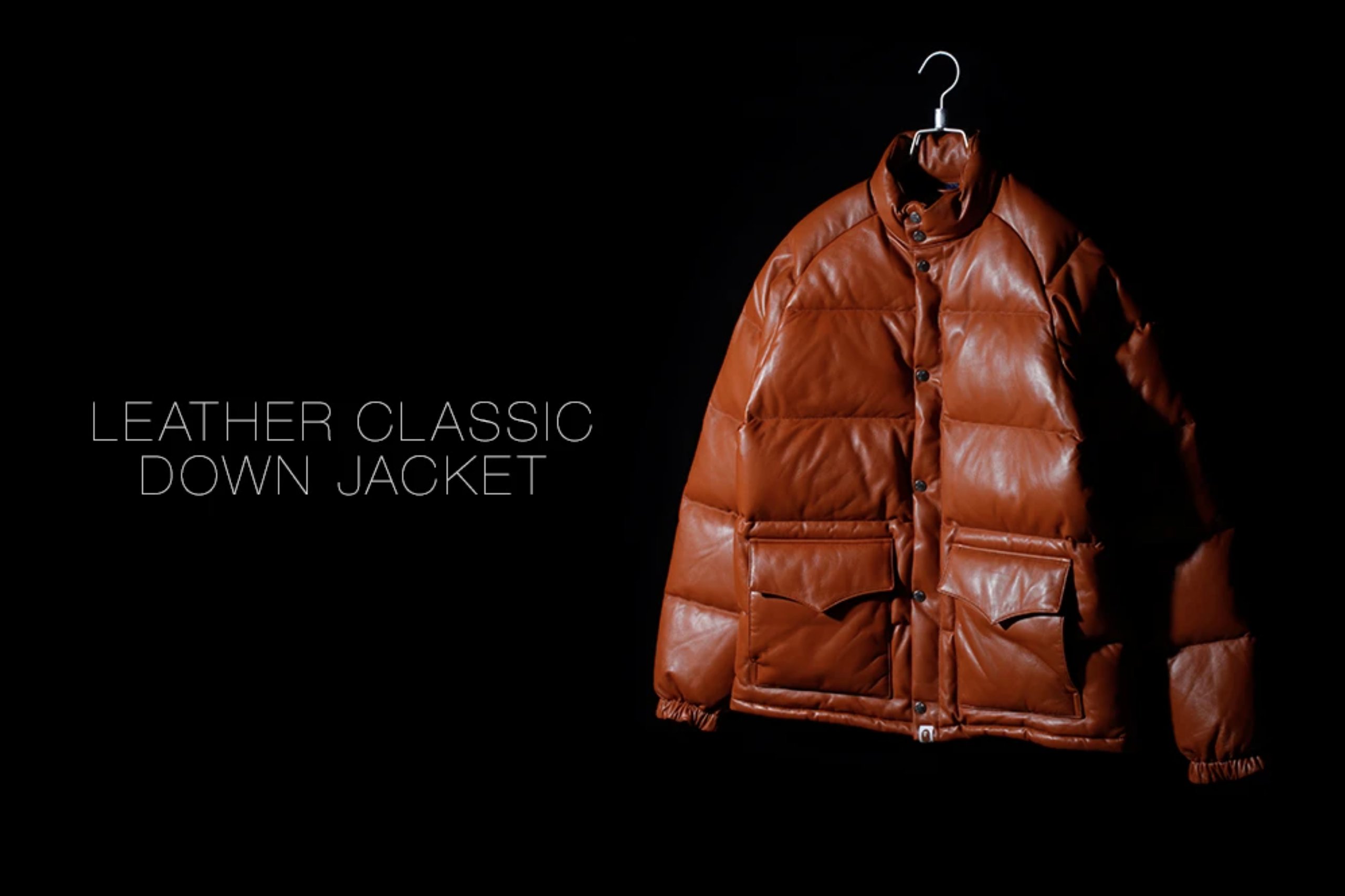 經典重現A BATHING APE LEATHER CLASSIC DOWN JACKET 羊皮羽絨外套