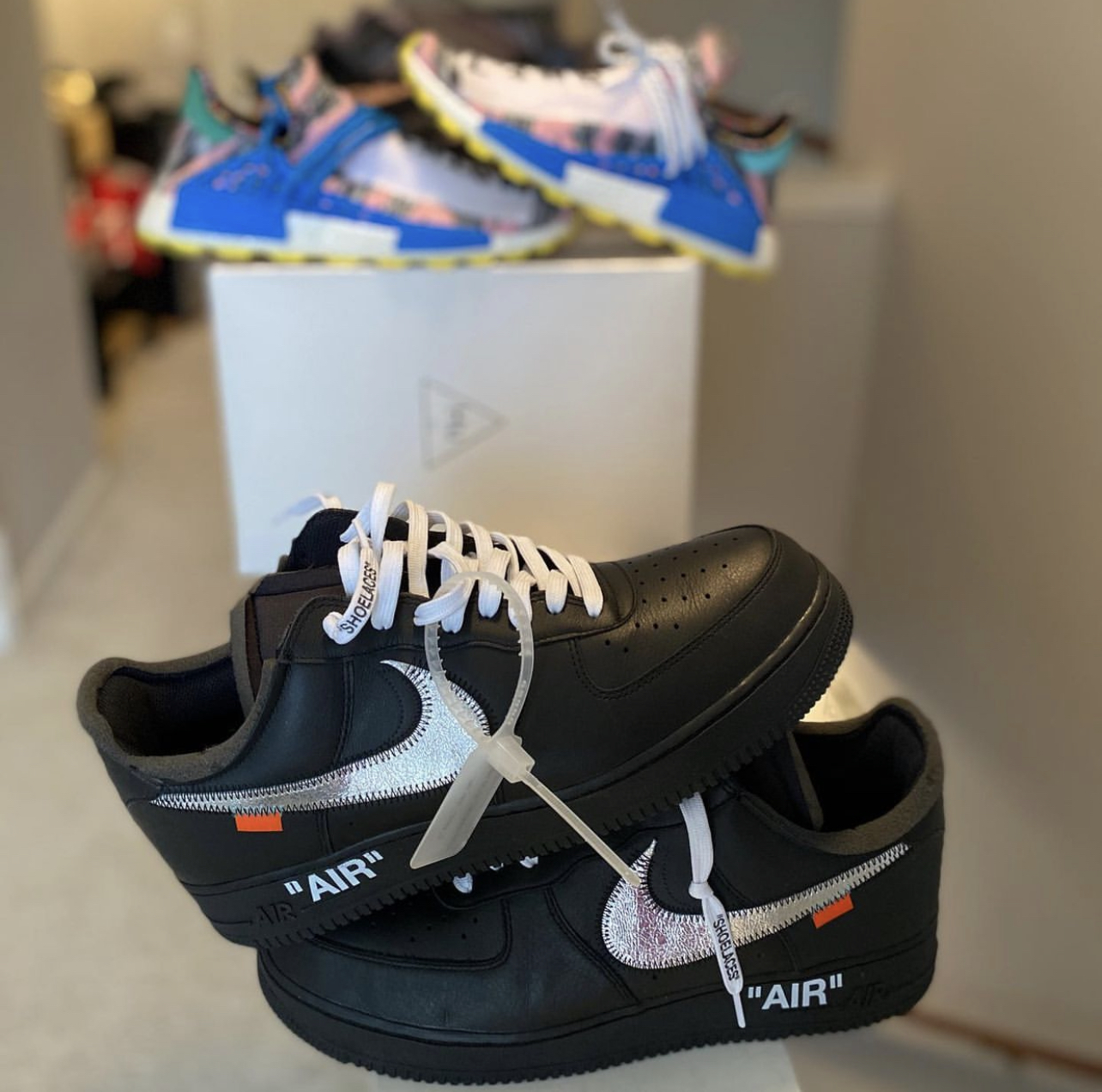 Off White Nike Air Force 1 '07 MOMA Size 7 Lightly Worn With Socks