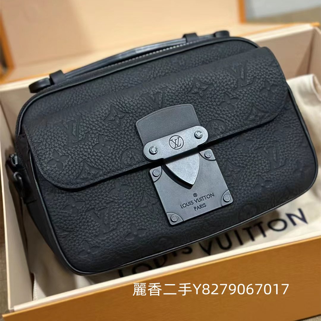 麗香二手 LV 路易威登 男包經典 S Lock 郵差包 磁扣寬肩帶 斜挎包 肩背包 M58489