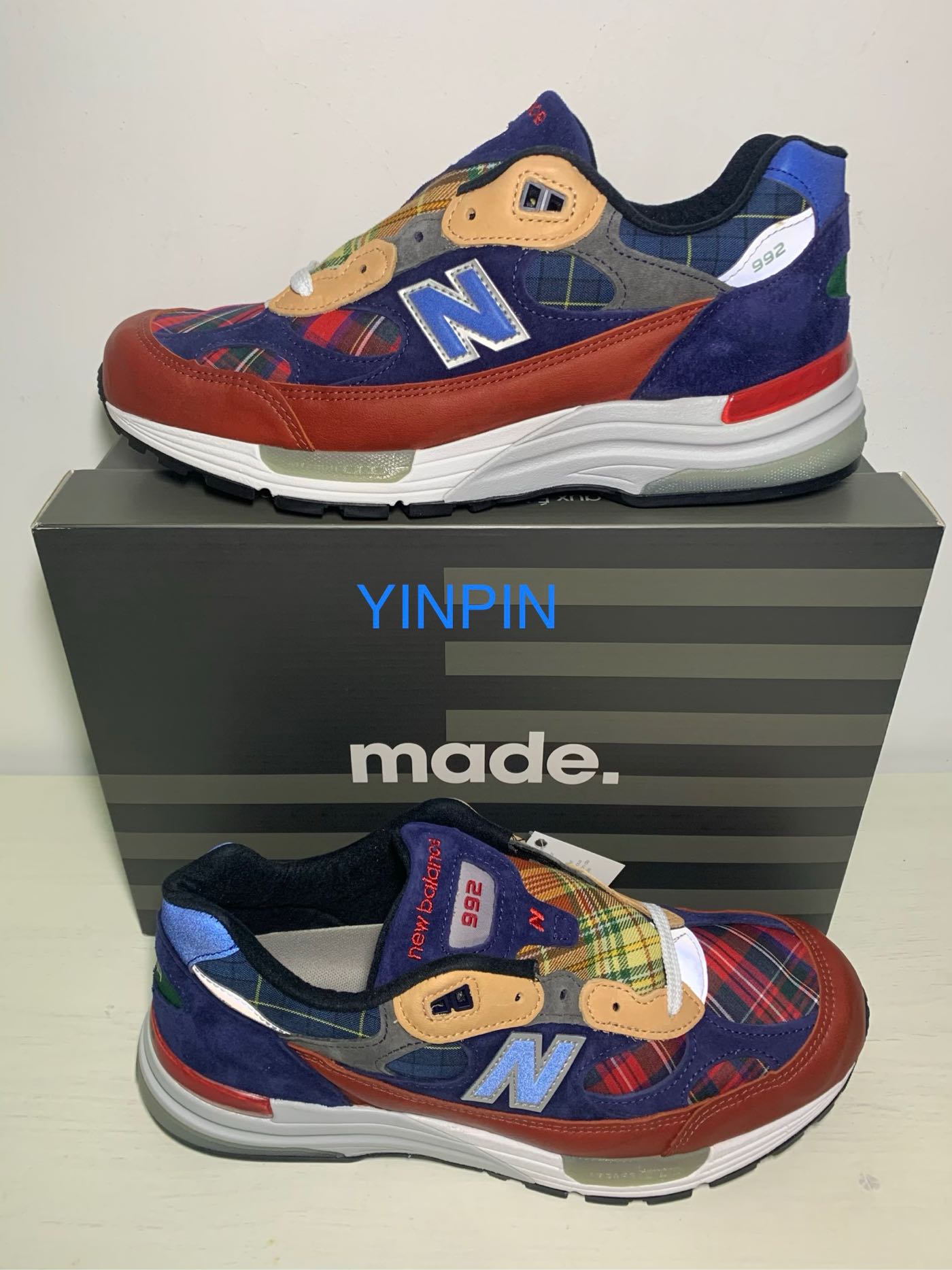 現貨紐巴倫New Balance M992 AD Concepts Plaid 美國製M993 327 元祖灰