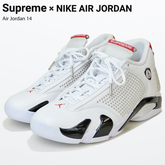 極致飛躍 Supreme X NIKE AIR JORDAN 14 RETRO 白黑紅BV7630-106 黑銀藍004