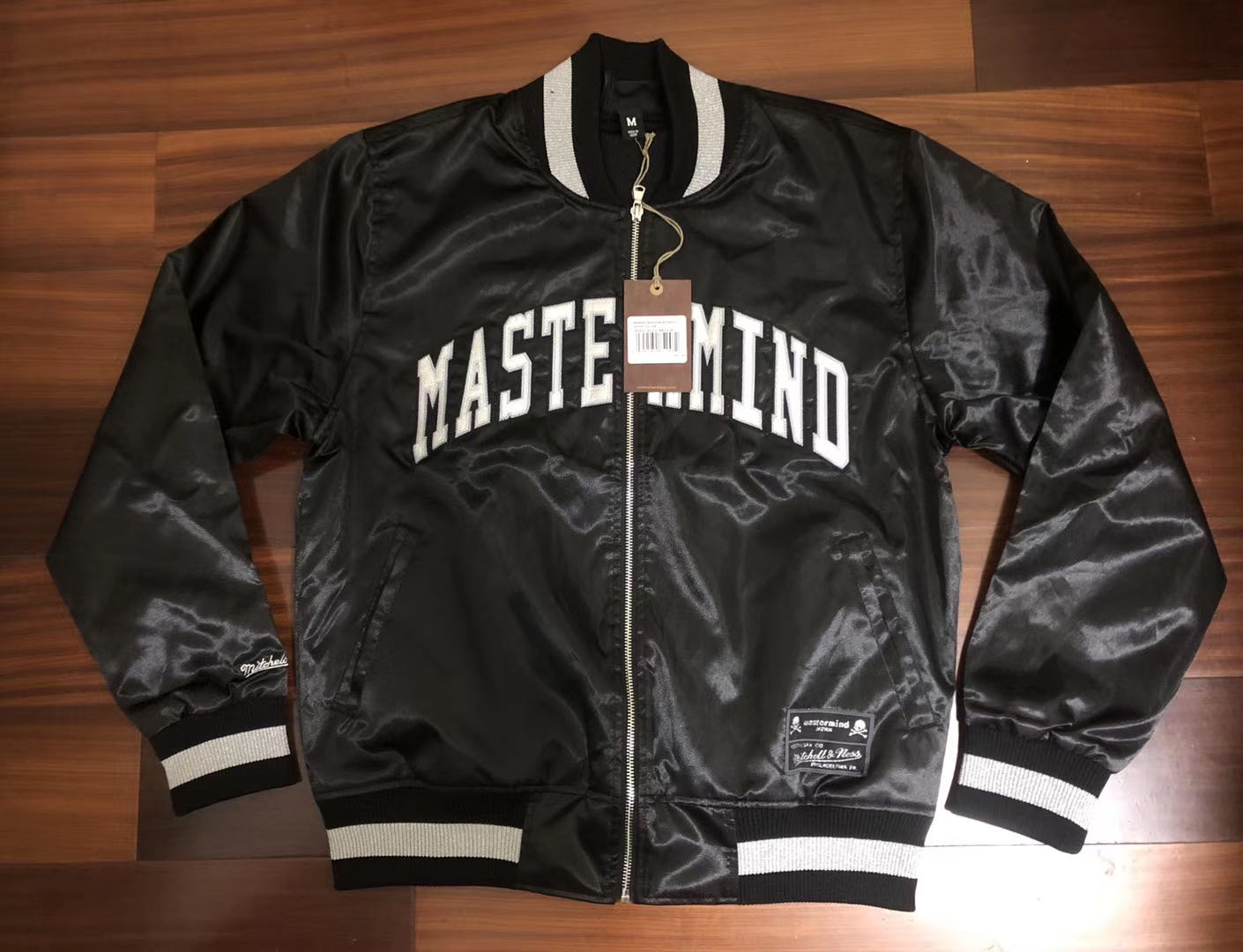 日本mastermind japan x mitchell & ness職棒聯名系列喑黑骷髏骨頭棒球