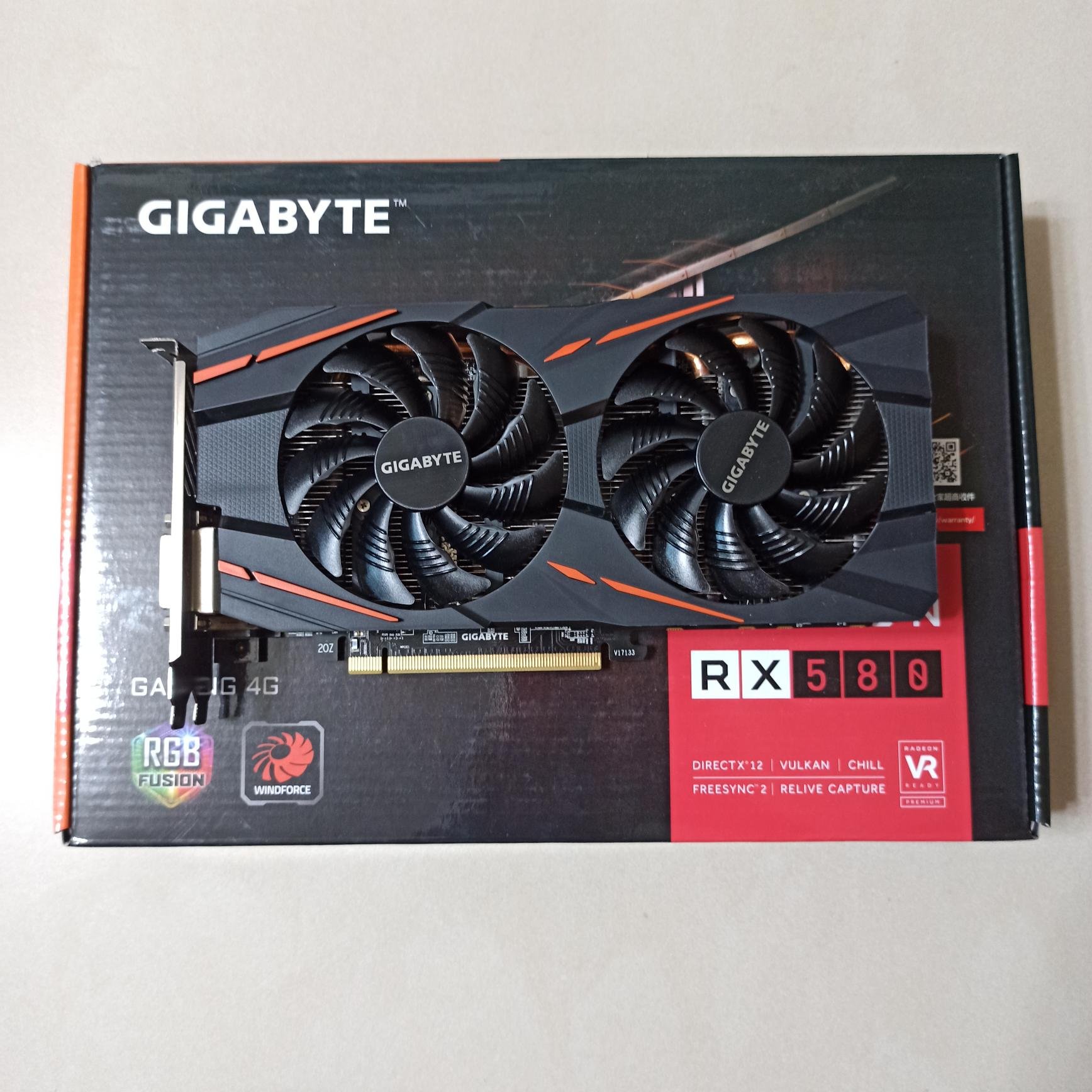 技嘉AORUS RX580 GAMING 4G獨立顯示卡/ 竹南可自取/ 功能正常換卡售出