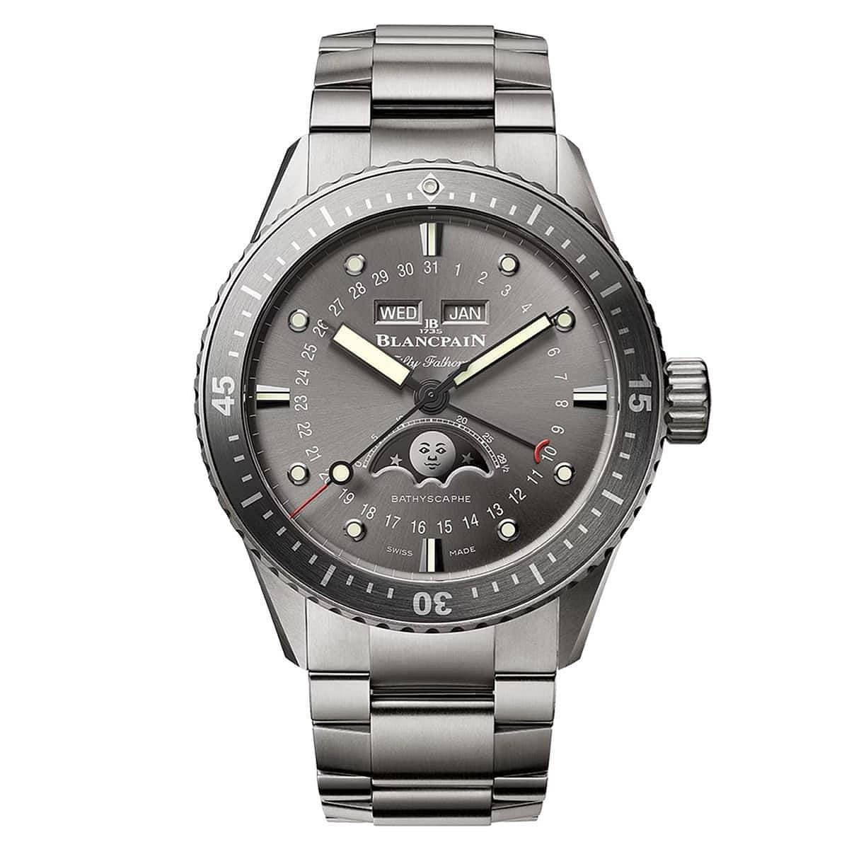 【玩錶交流】全新品 BLANCPAIN 寶珀錶 鈦金屬 五十噚 全日曆月相 鈦金屬錶帶 5054-1210-98S