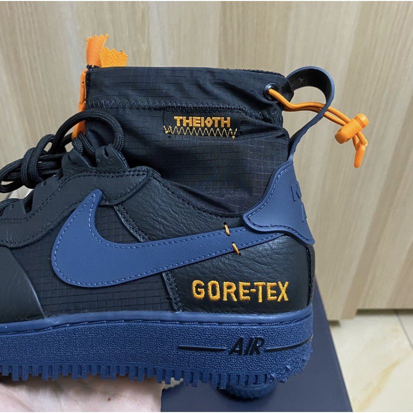 正品】全新購入耐克Nike Air Force 1 WTR GTX 黑藍高筒CQ7211-001 現貨