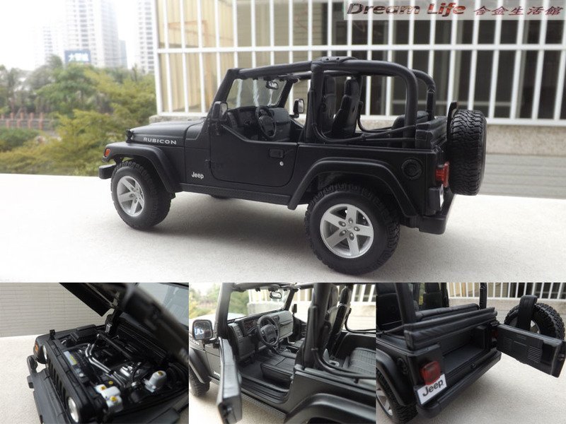 Maisto 精品】1/18 JEEP Wrangler Rubicon 牧馬人~全新品消光黑~特惠價