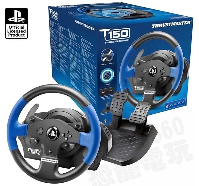 二手商品】THRUSTMASTER T150 賽車方向盤PS5 PS4 PS3 PC 台灣公司貨