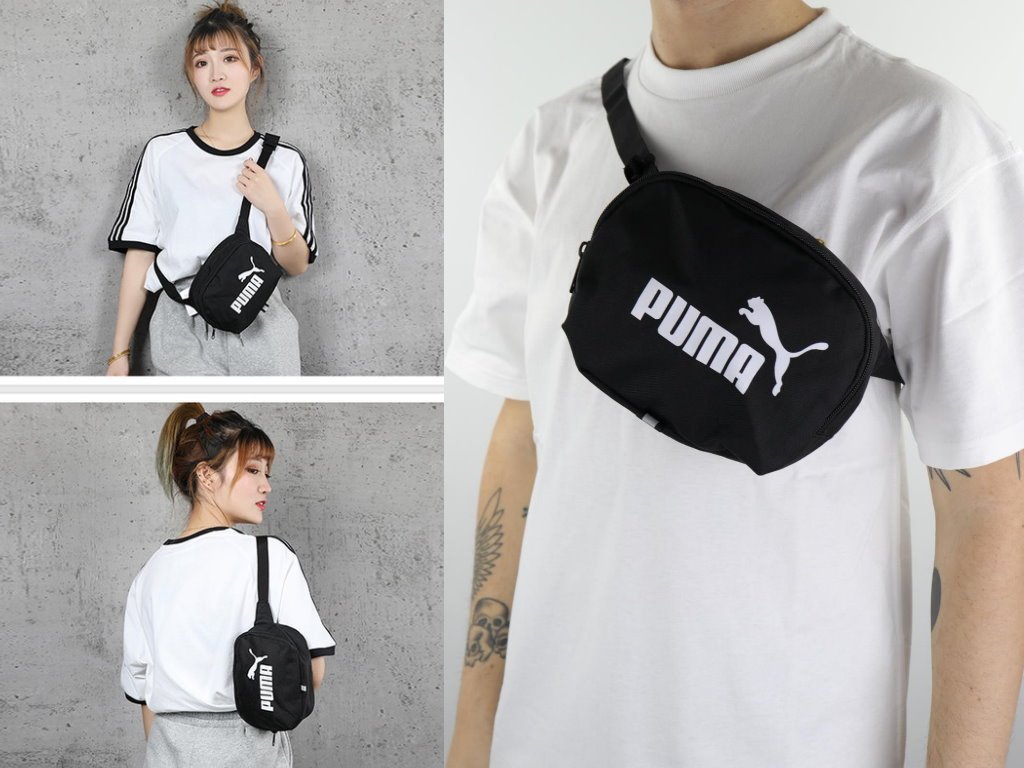 CodE= PUMA PHASE BAG WAISTPACK 兩用拉鍊肩背霹靂腰包(黑白) 076908 