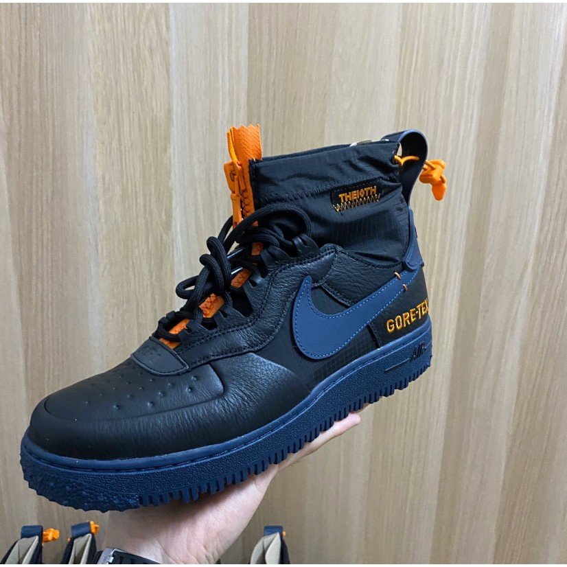 正品】全新購入耐克Nike Air Force 1 WTR GTX 黑藍高筒CQ7211-001 現貨