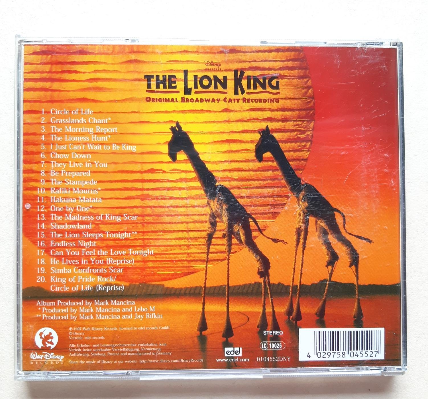 獅子王The Lion King (original Broadway cast recording)【九成新