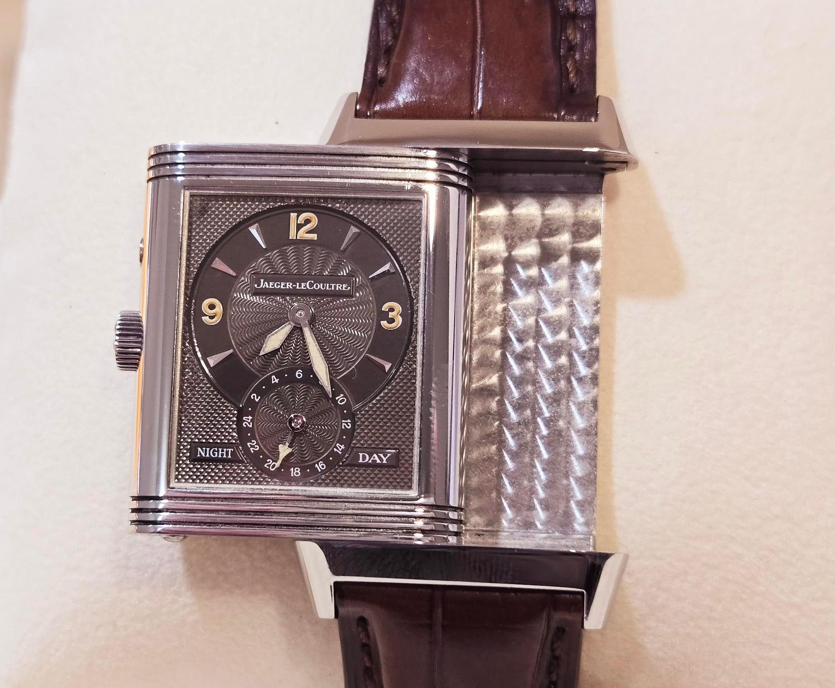 積家 Jaeger-LeCoultre 經典REVERSO Day&amp;Night 日與夜 雙面翻轉錶 盒單齊全