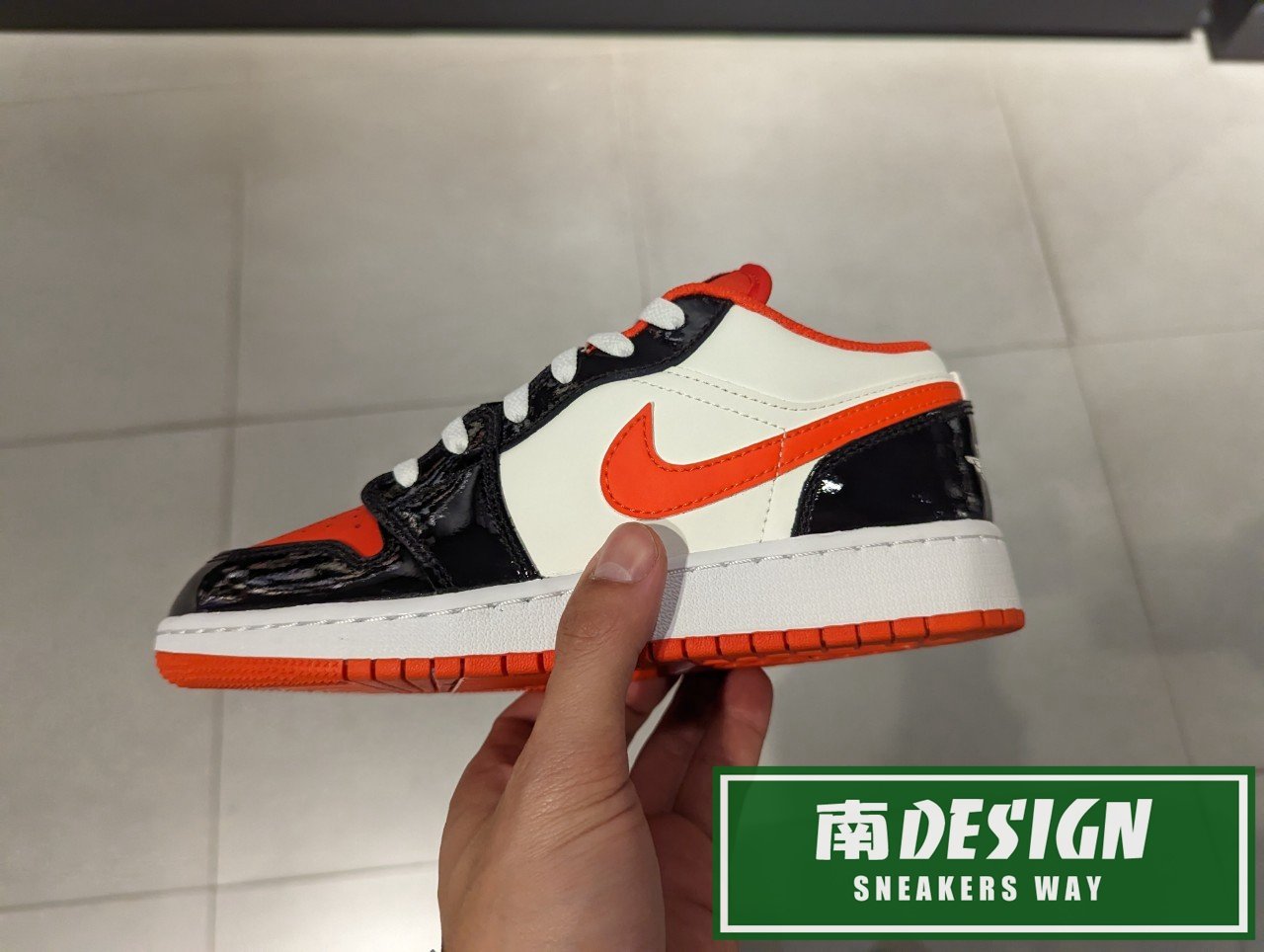 南🔥2023 4月NIKE AIR JORDAN 1 LOW GS 低筒拼接女款黑橘紅DV1335-800