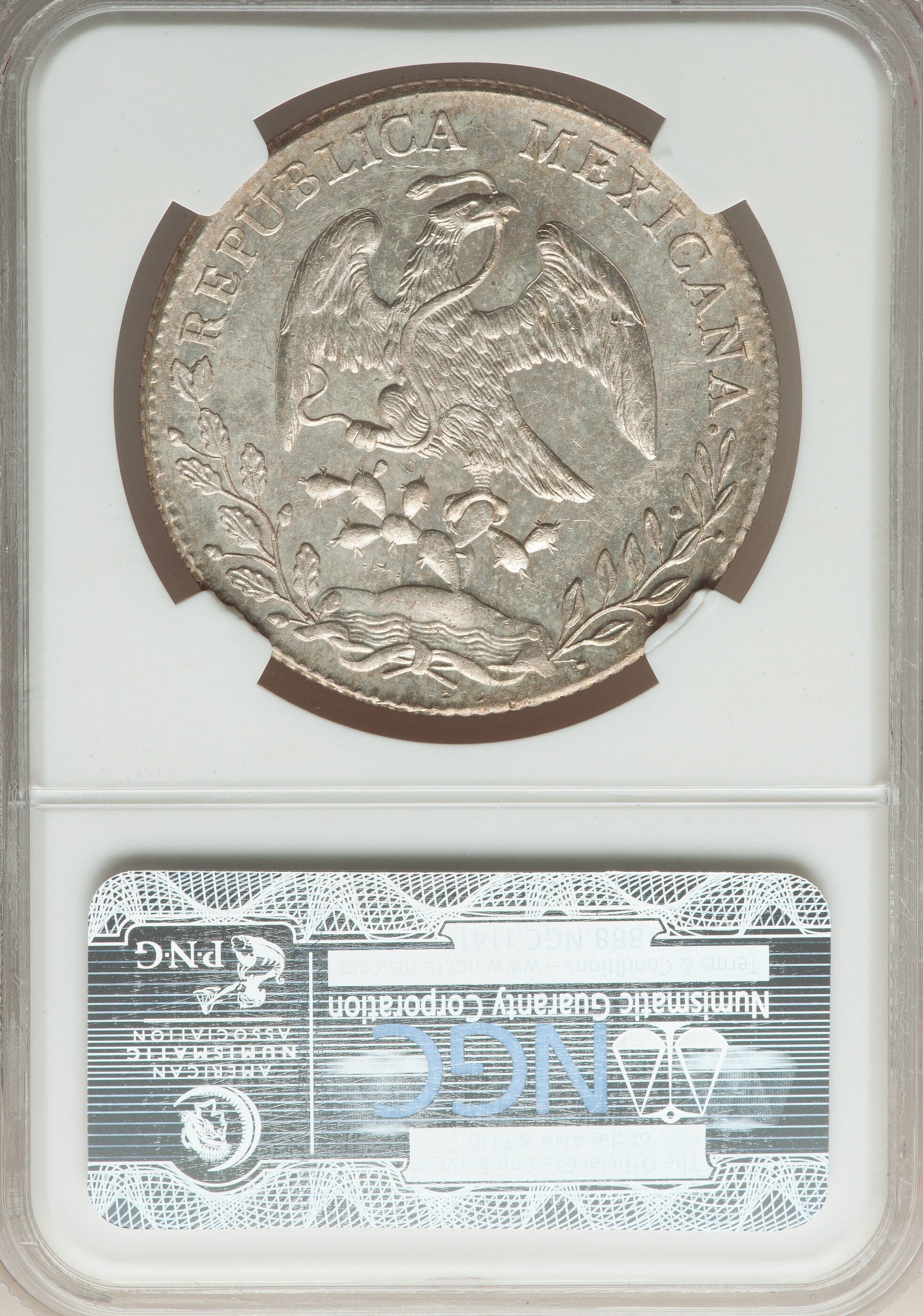 特價】NGC MS63 墨西哥8 Reales 8R 里爾雷亞爾鷹洋銀幣1893 MO AM 花邊 