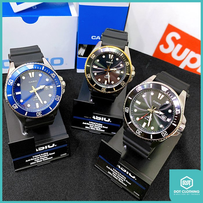 DOT聚點 CASIO MDV-106 卡西歐 槍魚 水鬼 潛水錶 200米 黑銀 黑金 金屬藍 台灣公司貨 手錶 3色