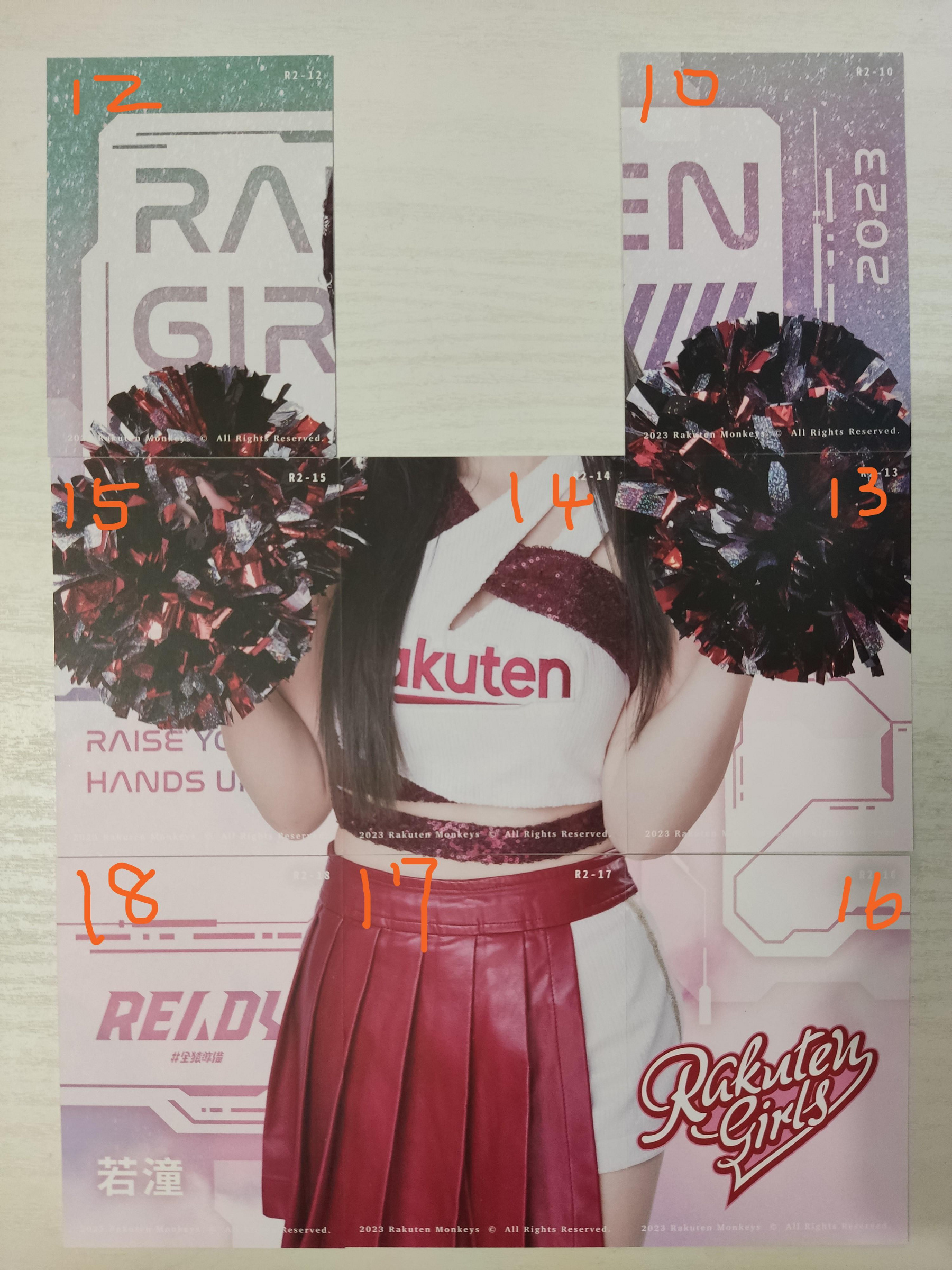 2023 Rakuten Girls 樂天女孩啦啦隊卡九宮格散卡Yuri.若潼.卉妮.凱莉絲 