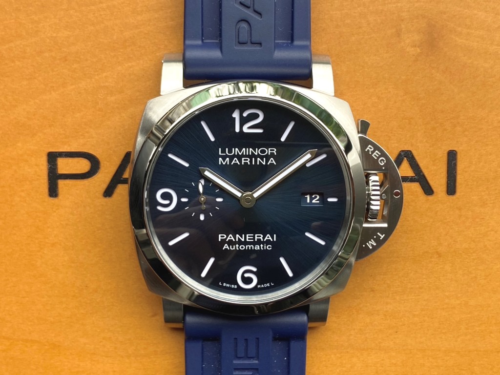 飛馬當舖 PANERAI 沛納海 PAM1313 2022保單 藍色太陽紋三明治面盤 自動上鍊 44mm 9成5新