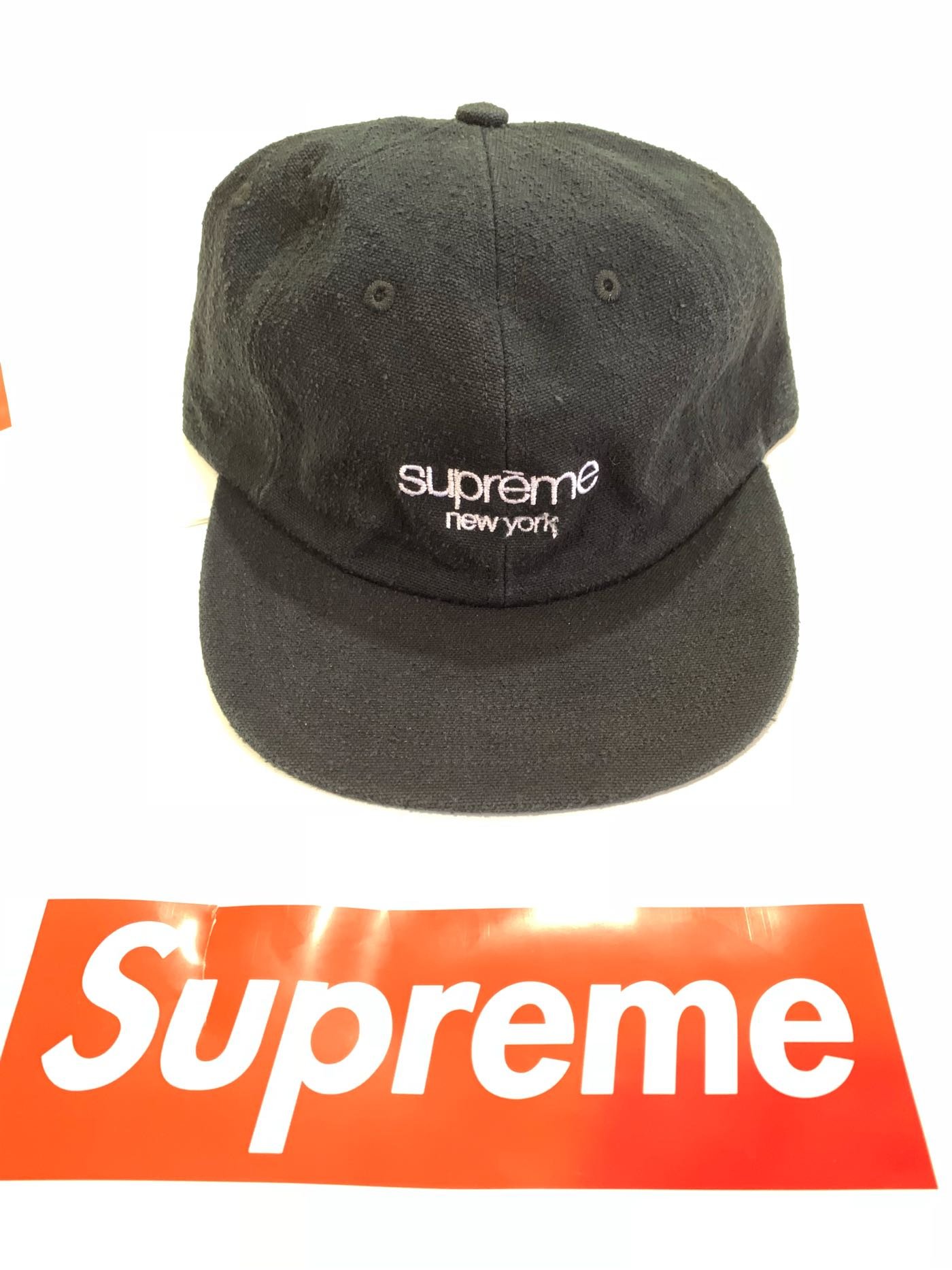 SUPREME Supreme Cap 帽子黑色現貨在台厚布款六分割水洗皮革帶全新正品