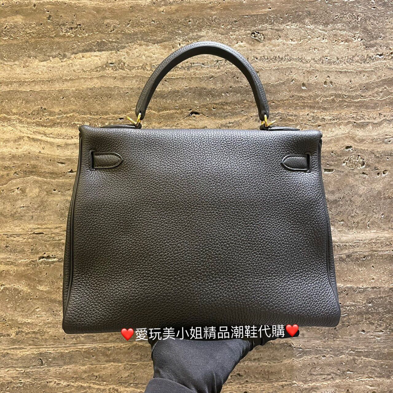 Hermes 愛馬仕Kelly 32 Togo C刻黑金(二手極新） | Yahoo奇摩拍賣