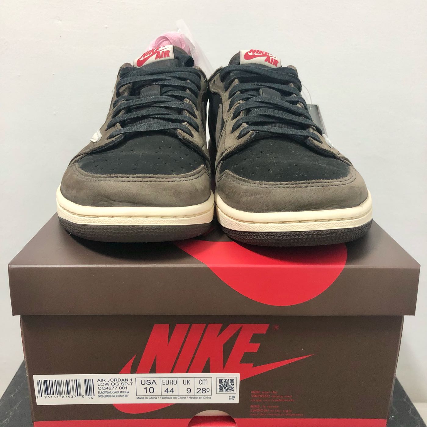 已售出US10 NIKE AIR JORDAN 1 LOW OG SP-T TRAVIS SCOTT 28公分低筒倒