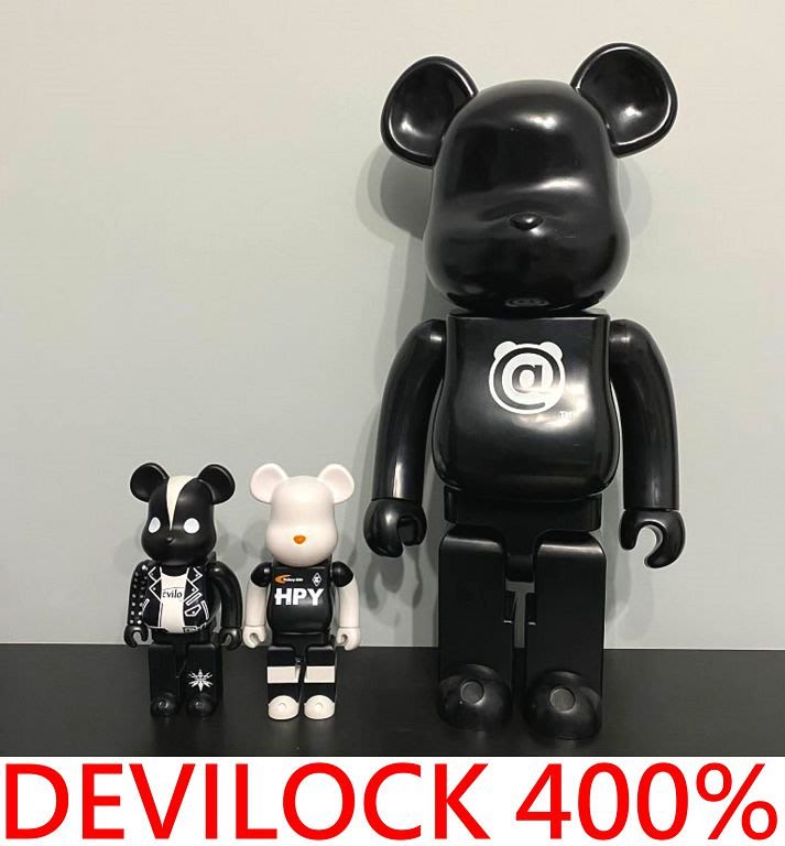 BLACK極新DEVILOCK x BE@RBRICK樂團臉譜庫柏力克熊400%小熊公仔| Yahoo