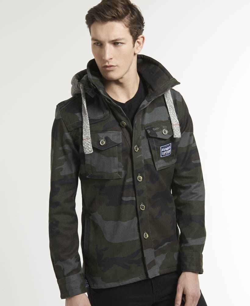 絕品極度乾燥Superdry Marksman Hoodie 外套襯衫式夾克連帽可拆立領純