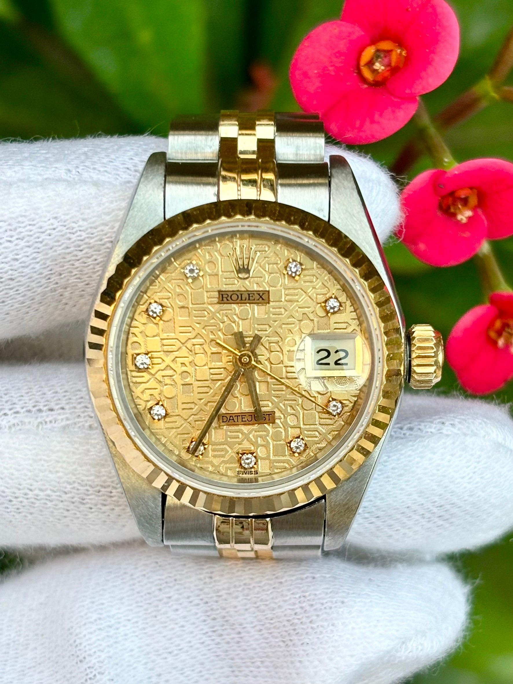 ROLEX 勞力士 型號 69173 女錶 電腦面  18K金錶帶 錶徑26mm 機芯型號2135 1995年