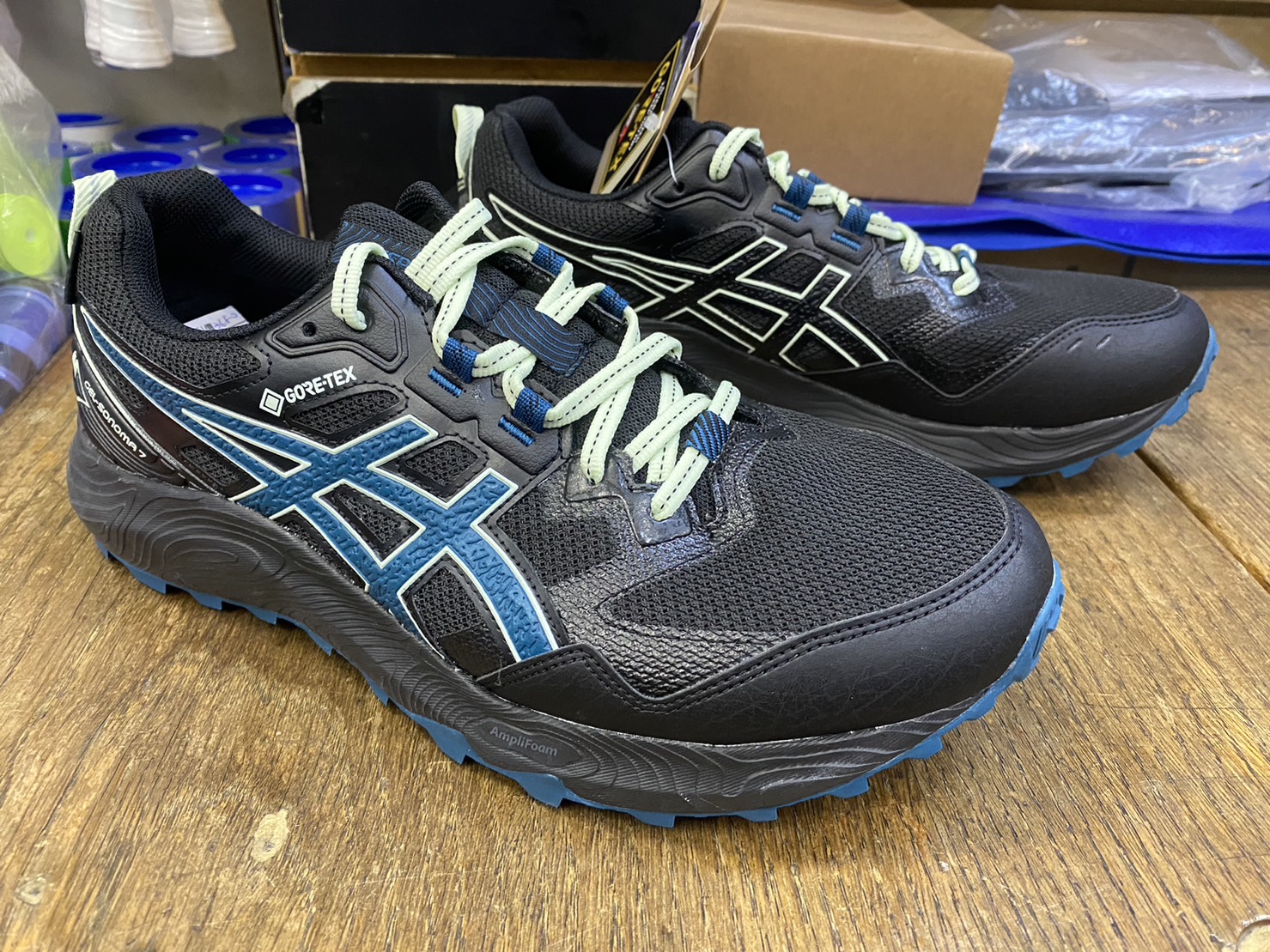 總統體育(自取可刷國旅卡)亞瑟士ASICS GEL-SONOMA 7 GORE-TEX藍黑 登山 越野 慢跑 高爾夫球鞋