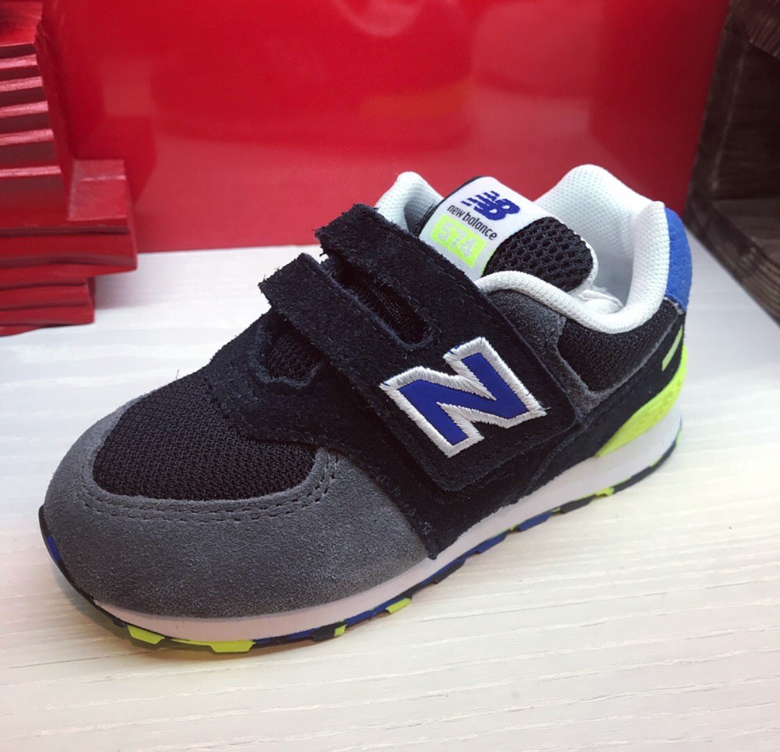 現貨 iShoes正品 New Balance 574 小童 寬楦 黑 灰 魔鬼氈 鞋子 運動鞋 IV574UJC W