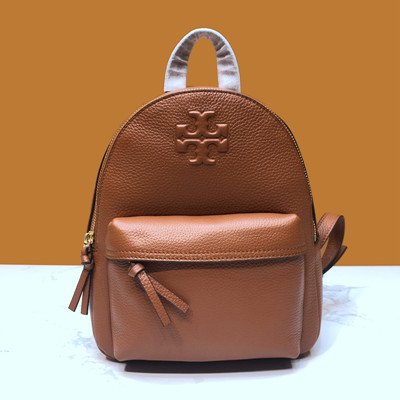 【琳精品】 Tory Burch TB 78711 新款女士荔枝紋頭層 小牛皮 小號雙肩背包 後背包 書包 女包