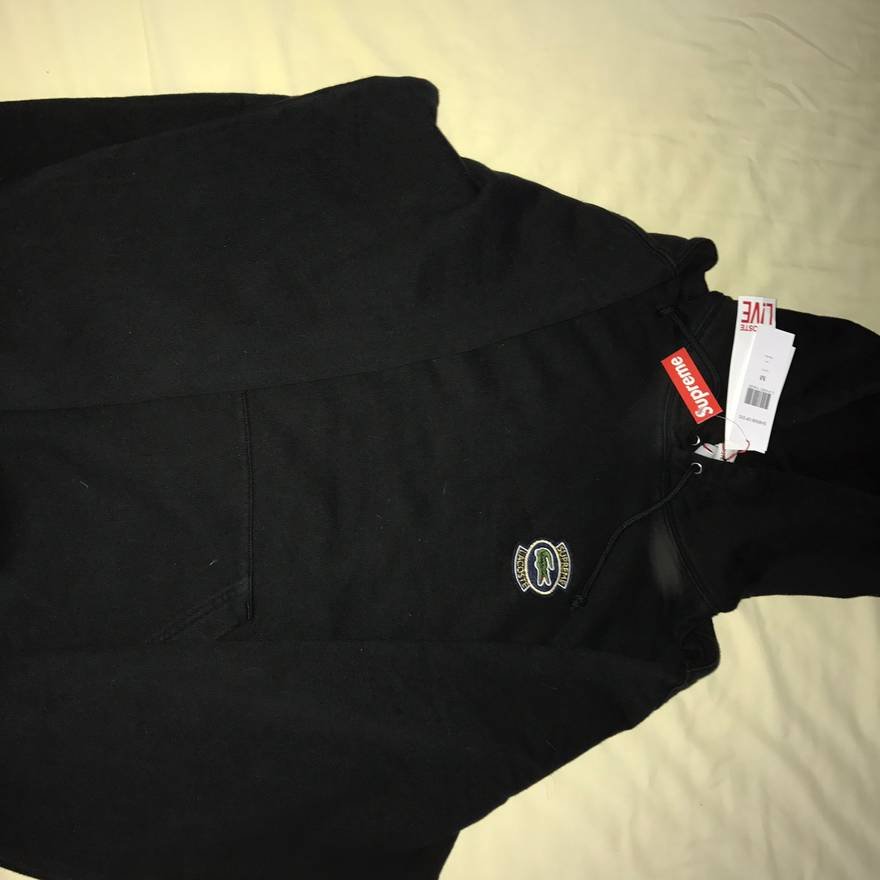 Supreme×LACOSTE crewneck 黒S-