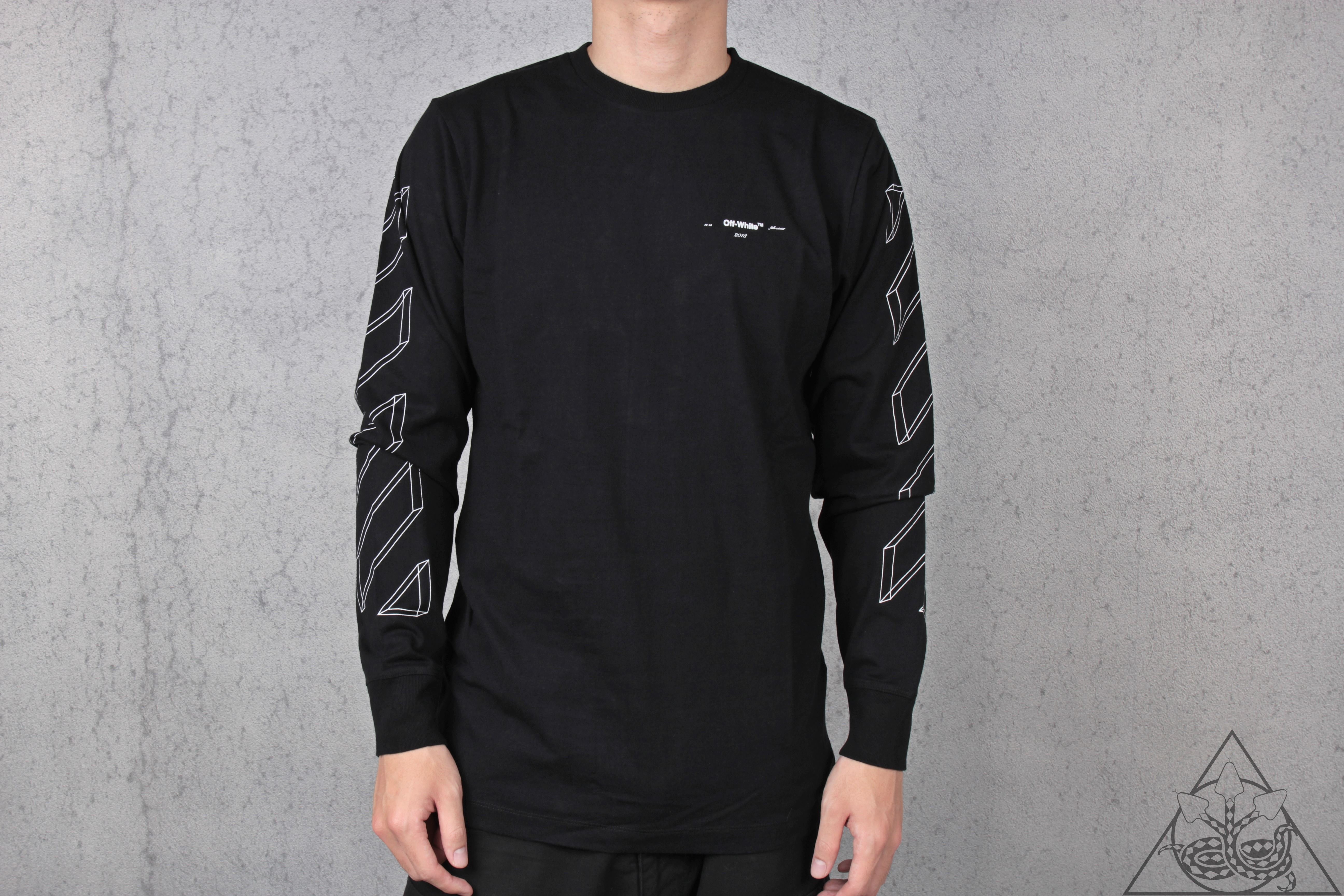 HYDRA】Off-White Diag 3D Line LS 長T 立體【OMAB001E181850021001