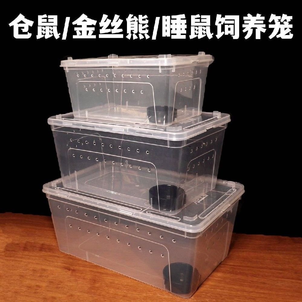 熱銷 西班牙睡鼠飼養盒透明倉鼠金絲熊小窩用品花枝鼠養殖箱睡鼠外帶籠~