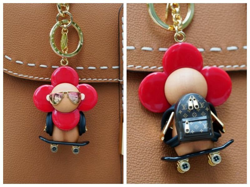 Louis Vuitton Vivienne Skateboarder Bag Charm & Key Holder - Red