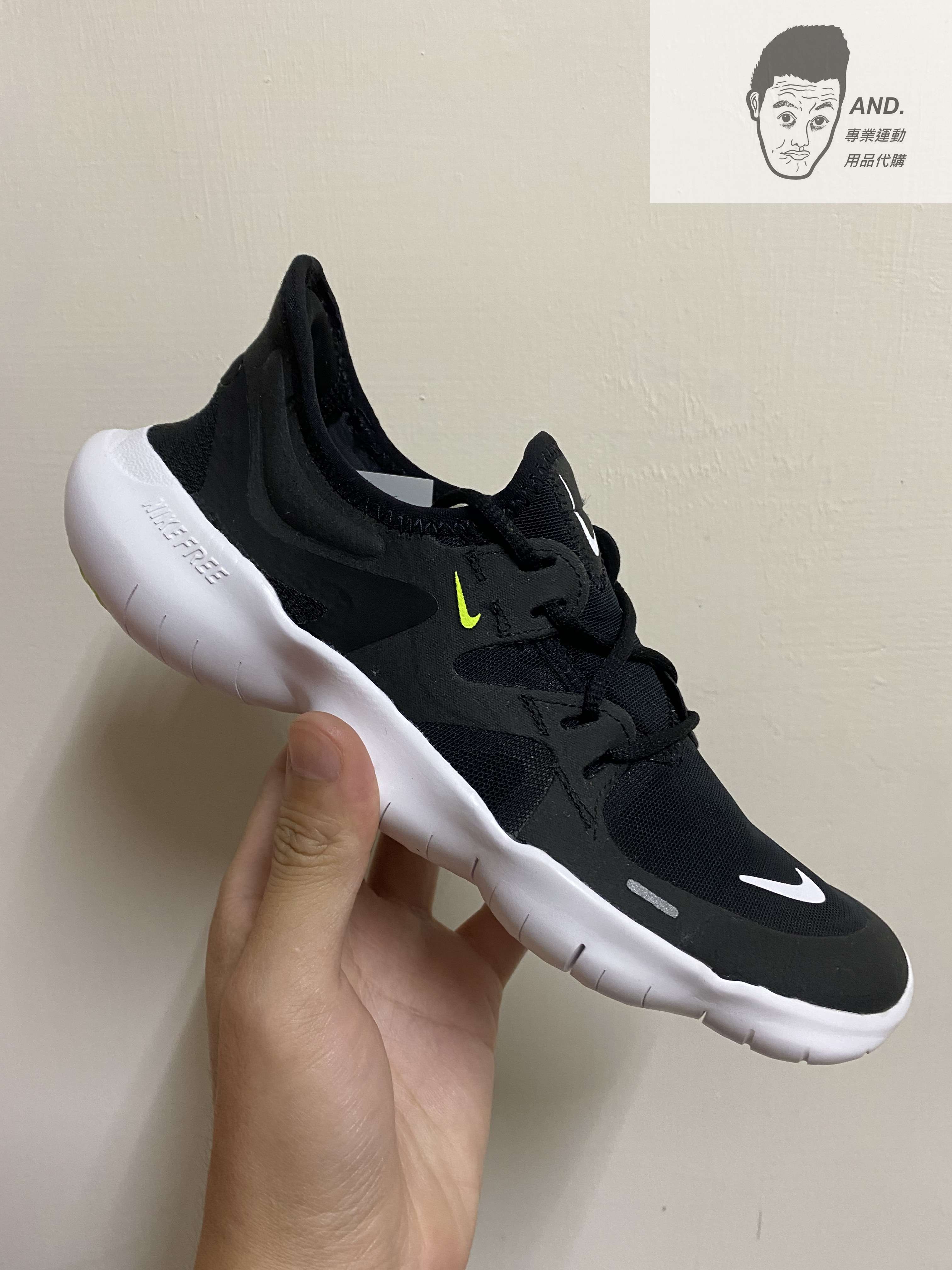 【AND.】WMNS NIKE FREE RN 5.0 BLACK 黑白 赤足 慢跑鞋 網眼 女款 AQ1316-003