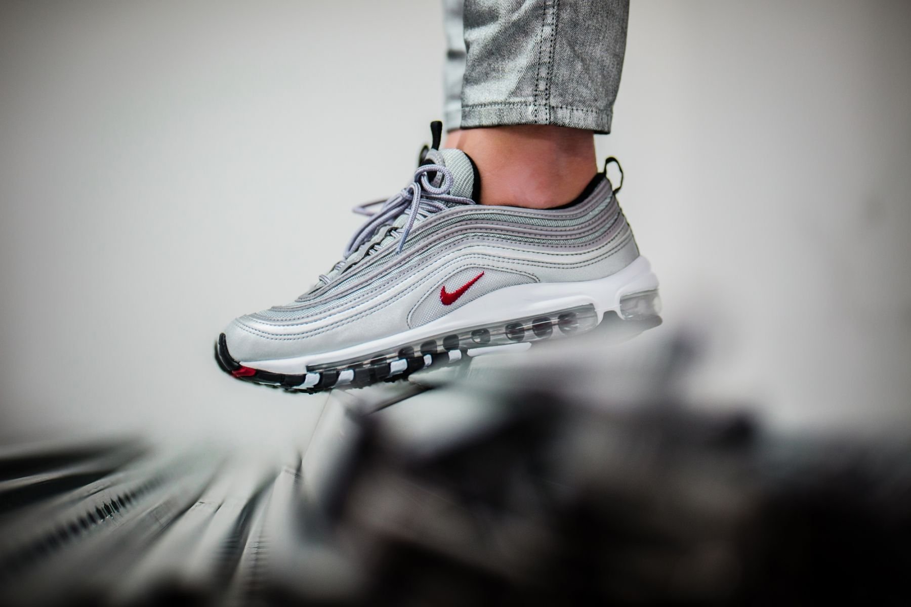 現貨- Nike Air Max 97 OG Silver Bullet 銀彈女段24 cm 918890-001