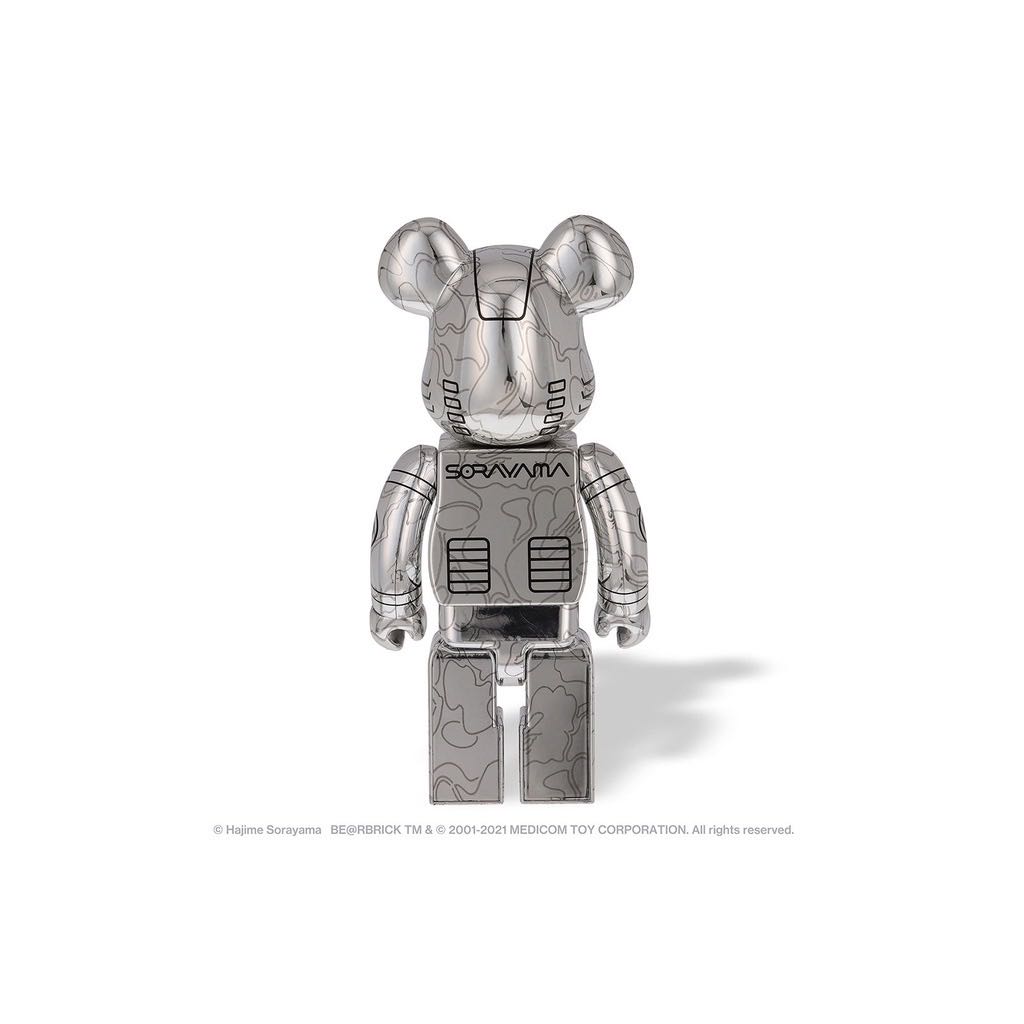 BAPE HAJIME SORAYAMA SHARK BE@RBRICK 100% & 400% SET 空山基金銀