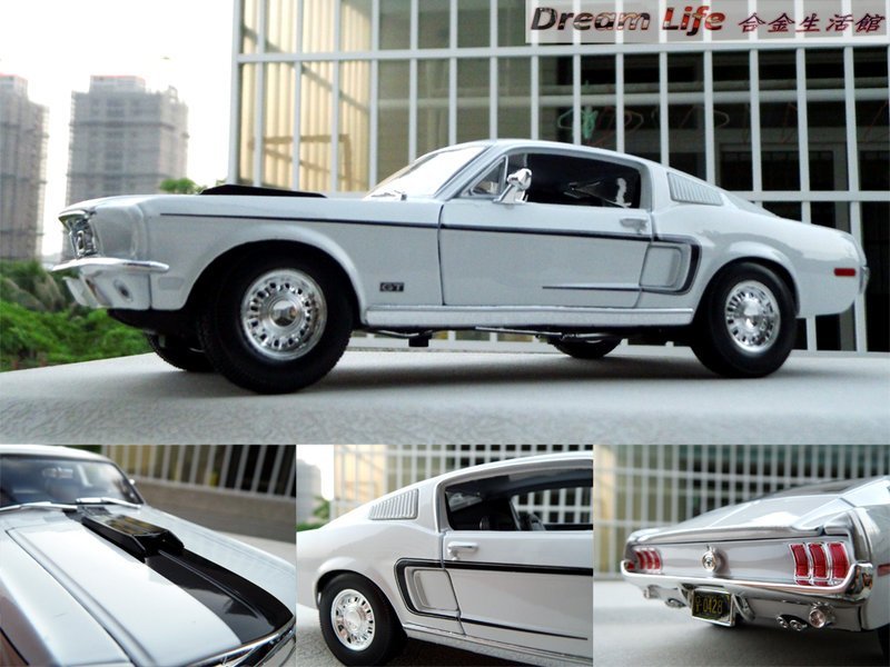 【Maisto 精品】1/18 1968 Ford Mustang GT 福特 野馬 眼鏡蛇~全新特惠價 ...