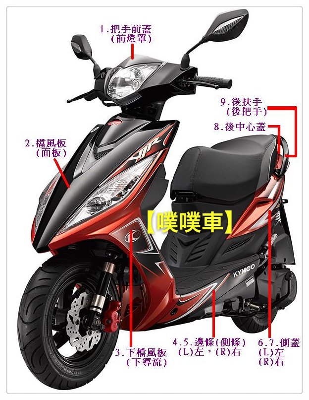 噗噗車 Kymco光陽原廠車殼 Vjr110原廠車殼 烤漆部分 後扶手 後把手 正廠零件 Vjr車殼 Yahoo奇摩拍賣