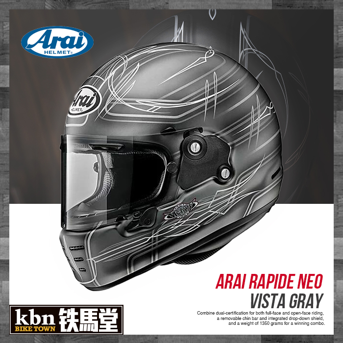 Kbn 鐵馬堂arai Rapide Neo Vista 灰全罩安全帽復古帽樂高帽山車帽消光 Yahoo奇摩拍賣