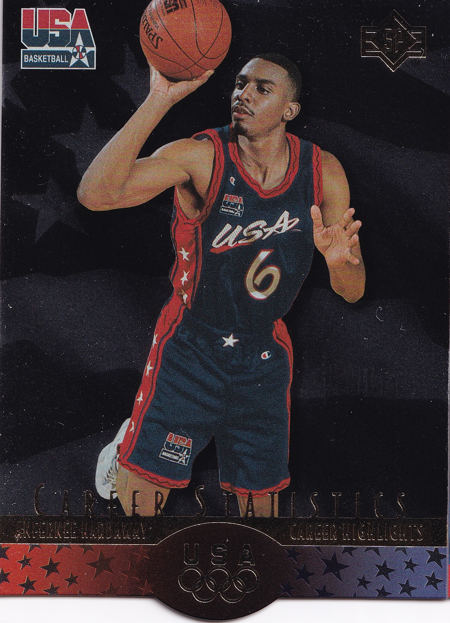 （値下げ）Anfernee　Hardaway　サインボールupper　deck　　正規商品販売店