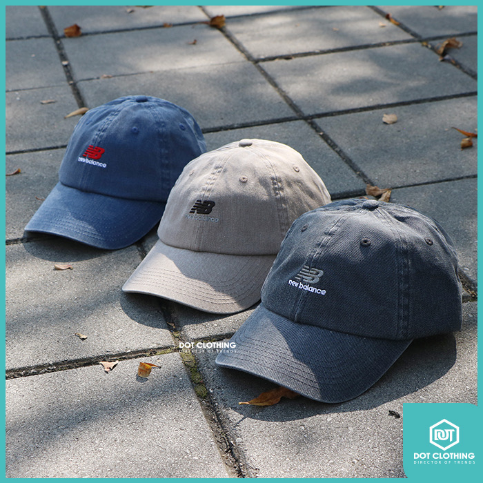 DOT 聚點New Balance Cap 刺繡logo 水洗復古老帽帽子炭灰水洗藍卡其