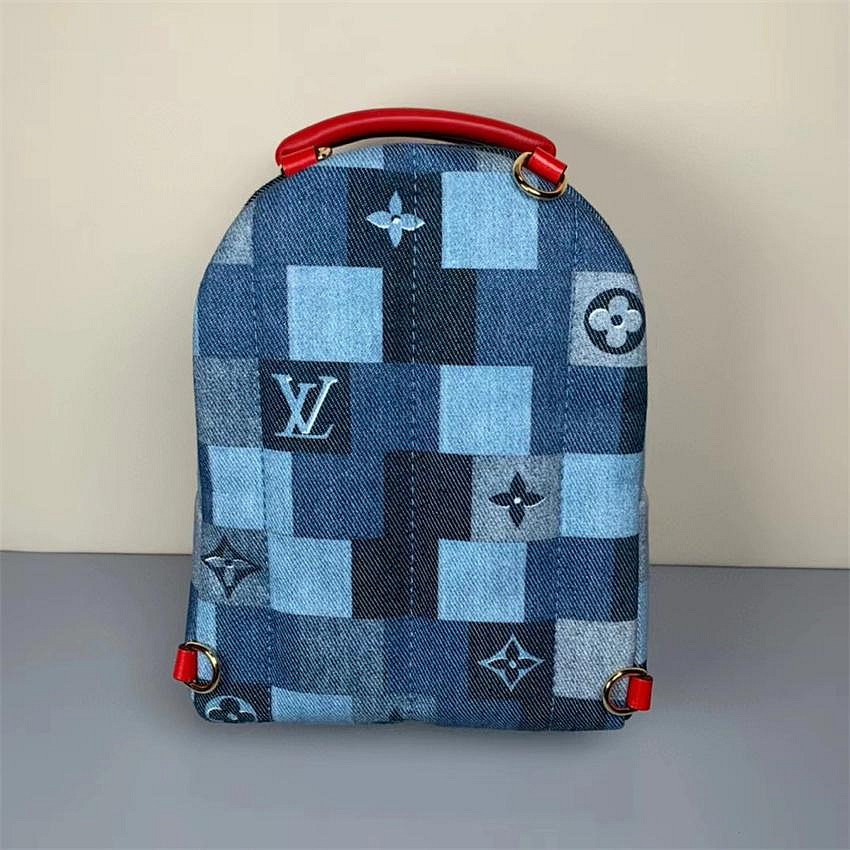 M45043 Louis Vuitton 2020 Monogram Denim Palm Springs Mini Backpack