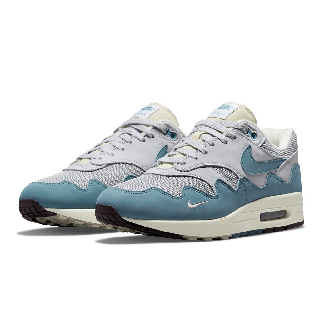 A-KAY0】NIKE X PATTA AIR MAX 1 AQUA NOISE 灰藍【DH1348-004