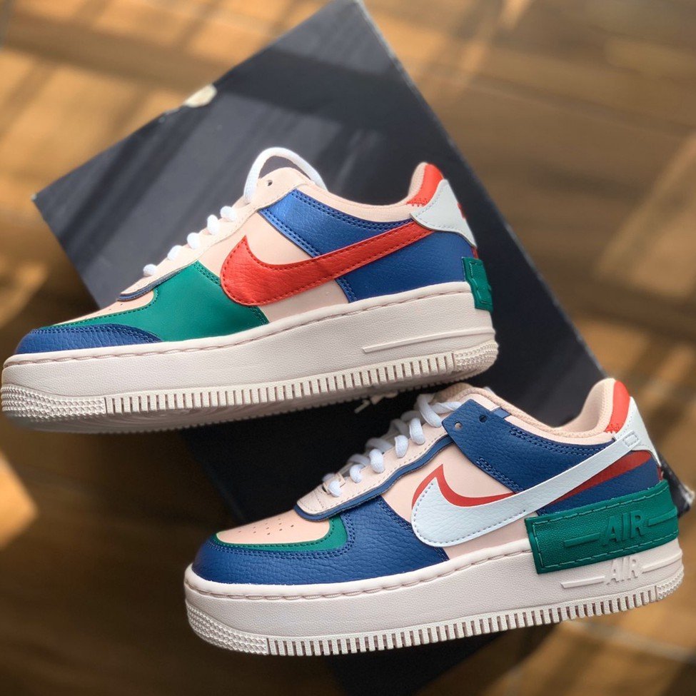 【正品】Nike Air Force 1 Low Shadow 雙鉤 粉藍 馬卡龍 板 CI0919-400潮鞋