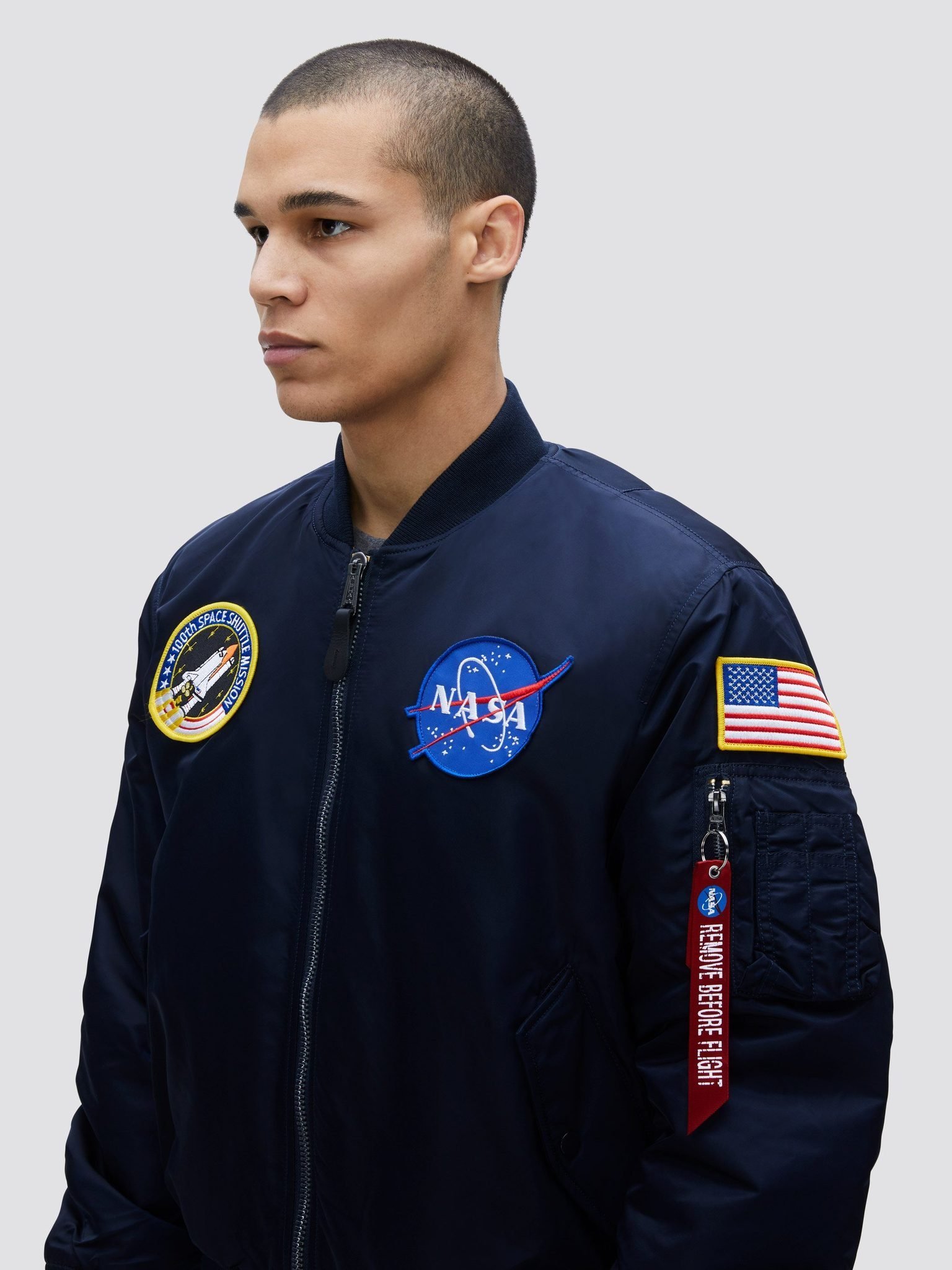 南現貨alpha industries NASA 棒球外套MA-1 飛行外套貼布太空人深藍色