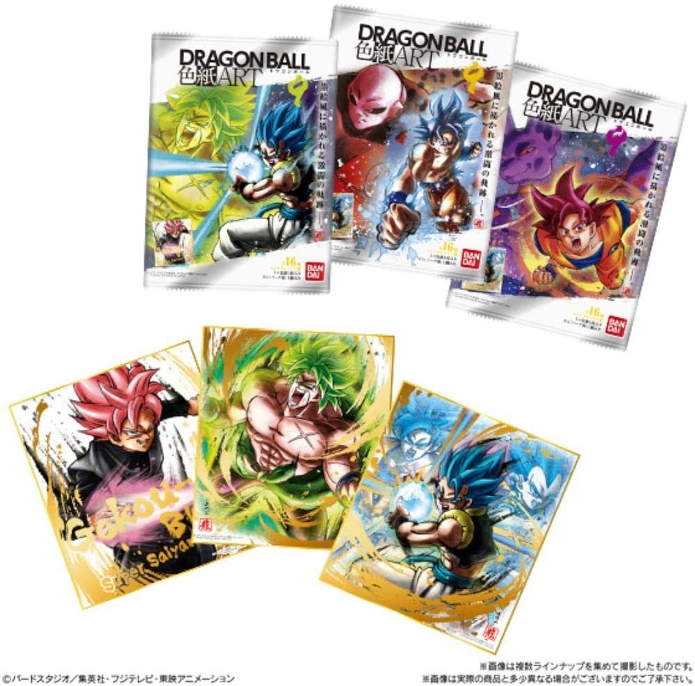 ☆星息xSS☆BANDAI 七龍珠DRAGON BALL 日版食玩金證色紙ART 9 一中盒10