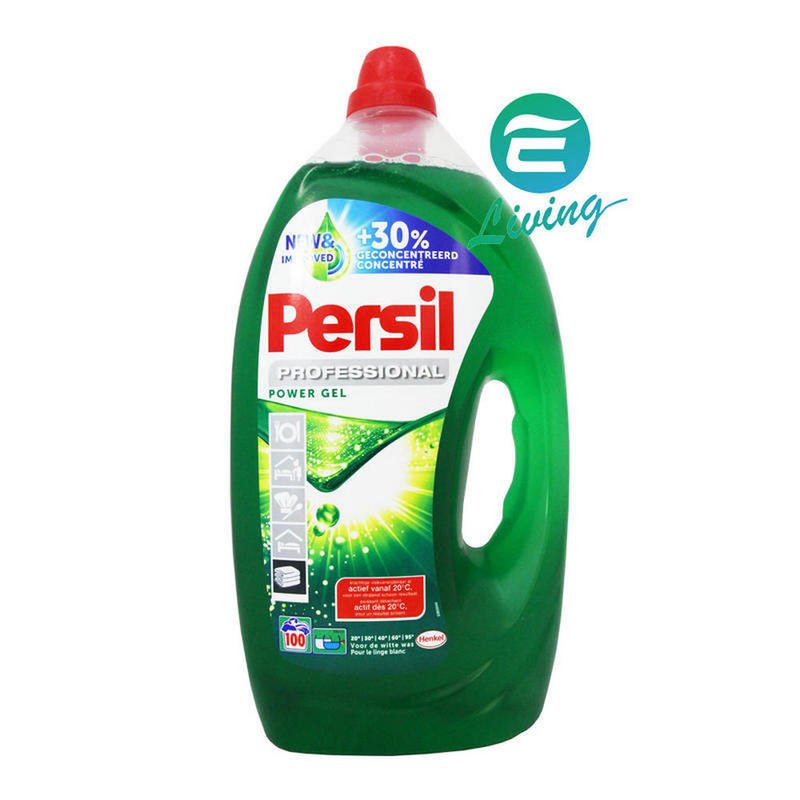 【PERSIL 德國科技】濃縮高效能洗衣精、綠色、凝露、強力洗淨配方、5L/罐、100杯【比利時】單買區