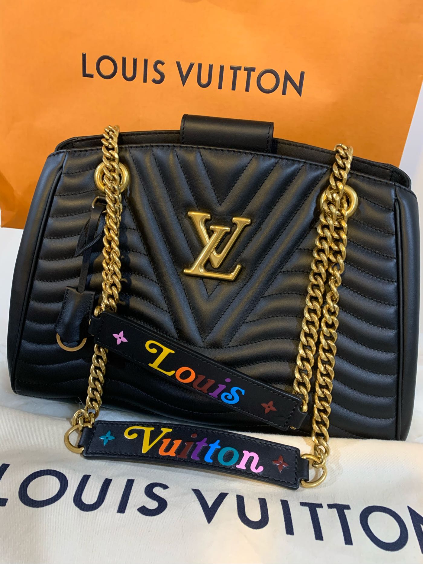 Louis Vuitton New Wave Chain Tote Noir M51496